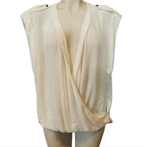 Maurices Cream Drape Top Size Large